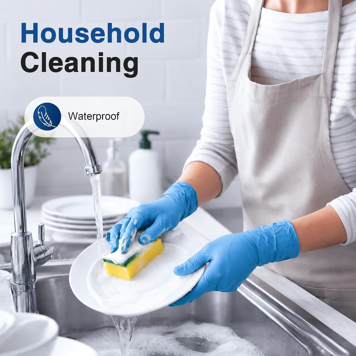 Medical Vinyl Synthetic Exam Gloves, 4 Mil, Latex-Free Disposable Gloves for Cooking, Cleaning, and Food Prep
