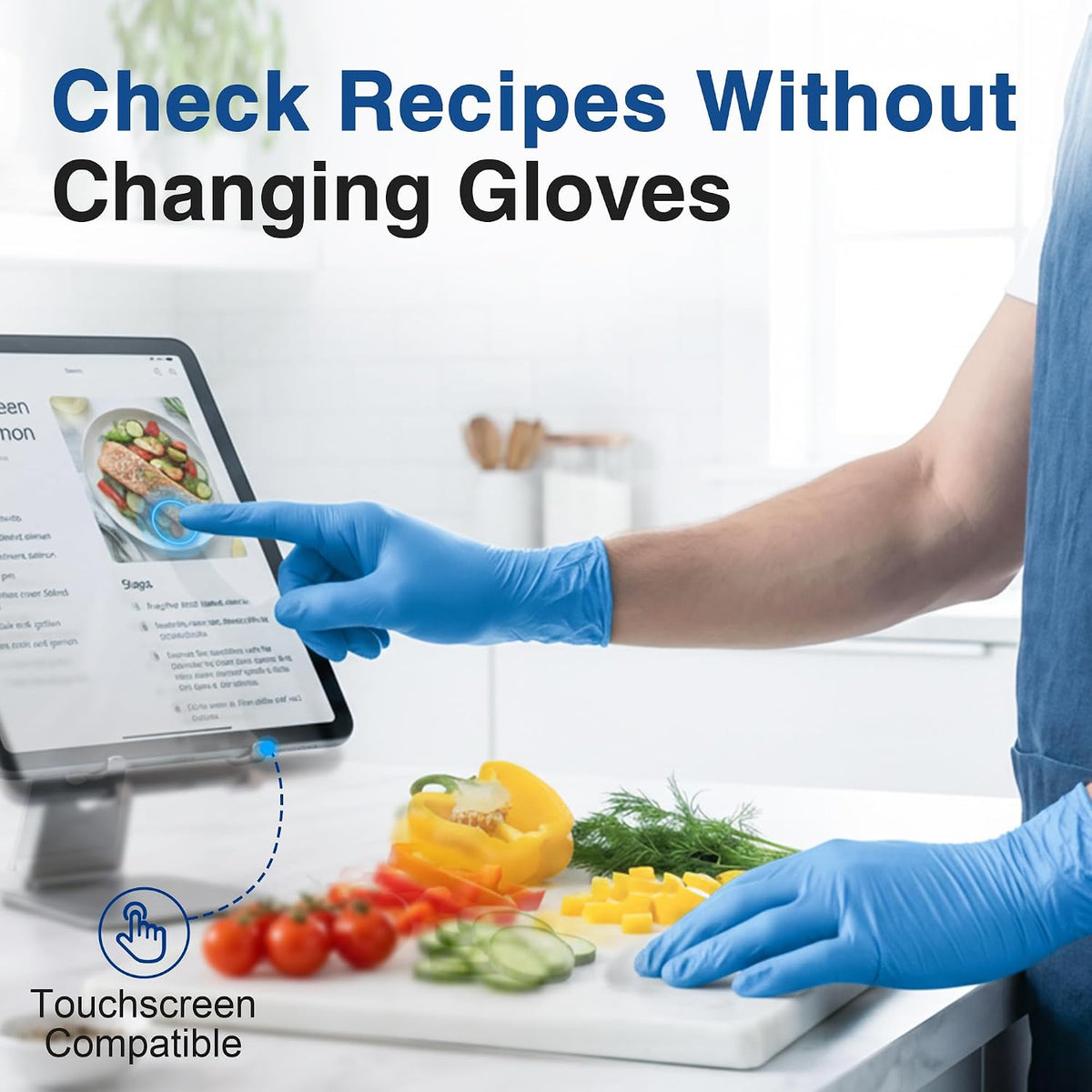 Medical Vinyl Synthetic Exam Gloves, 4 Mil, Latex-Free Disposable Gloves for Cooking, Cleaning, and Food Prep